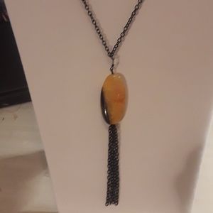NWT Genuine stone Tassle Necklace